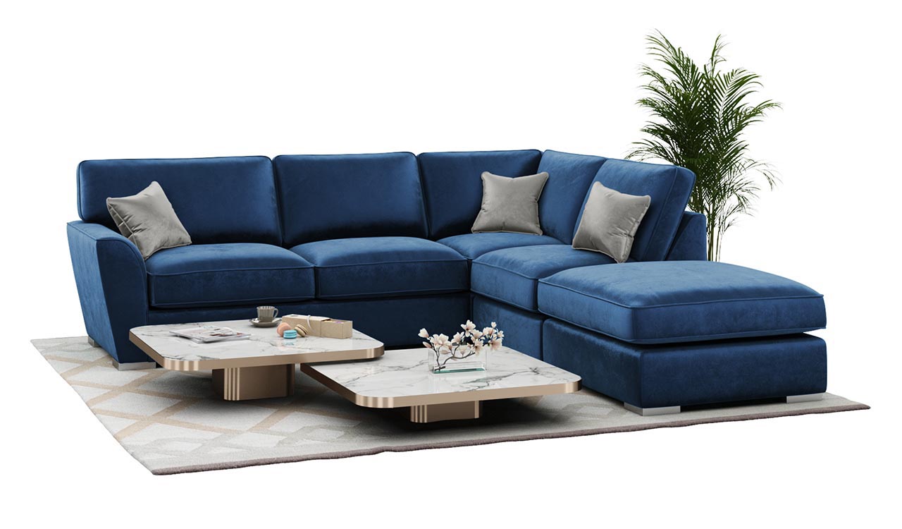 fixed cushion corner sofa