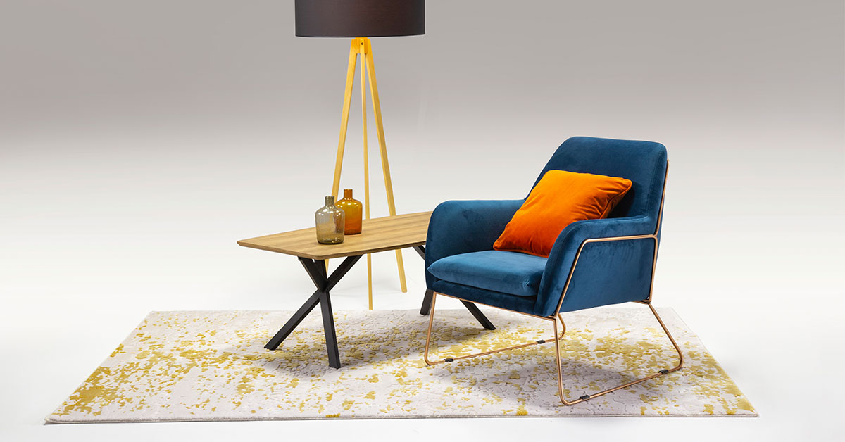 navy blue armchair